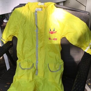 Yellow Duck Jumpsuit Raincoat Girls Size L